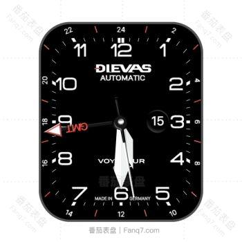 Dievas德国黑色红指针简约表盘.clock