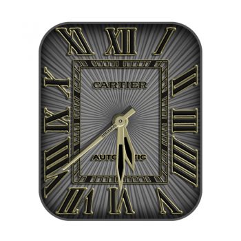 Cartier卡地亚灰色金色条纹高级表盘.clock