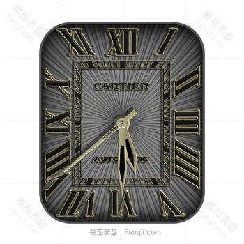 Cartier卡地亚灰色金色条纹高级表盘.clock
