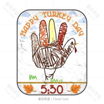 Happy Turkey Day开心母鸡涂鸦行走动态表盘.clock