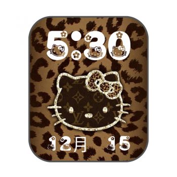 豹纹棕色LOUIS VUITTON路易斯威登猫咪kt猫表盘.clock