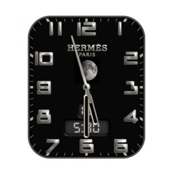 爱马仕Hermes黑色日月复古玫瑰金简约表盘.clock