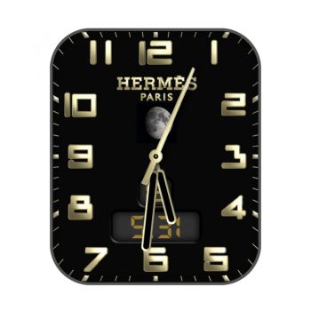 爱马仕Hermes黑色日月复古简约表盘.clock