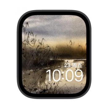 水彩芦荡中苹果iwatch壁纸表盘.watchface