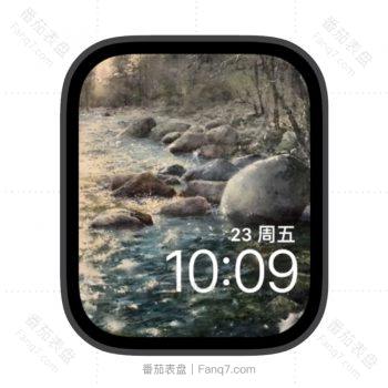 溪边的湖面与石头苹果iwatch壁纸表盘.watchface