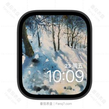 清晨的林间雪地苹果iwatch壁纸表盘.watchface
