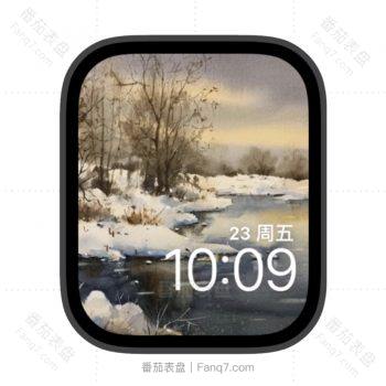 冬日的湖边苹果iwatch壁纸表盘.watchface