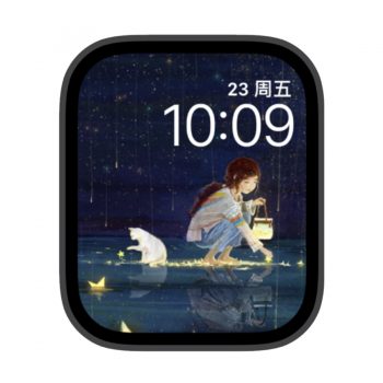 捞星河梦想的少女与猫苹果iwatch壁纸表盘.watchface