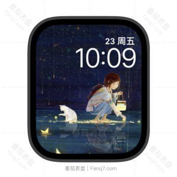 捞星河梦想的少女与猫苹果iwatch壁纸表盘.watchface