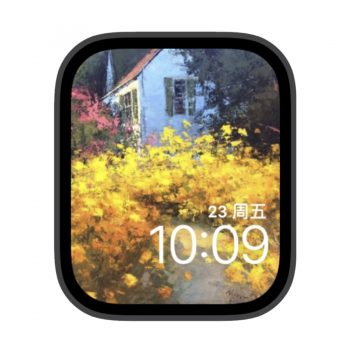 房前的金色花海苹果iwatch壁纸表盘.watchface