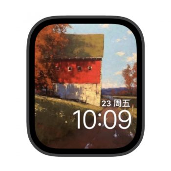 斜在山坡的红房子苹果iwatch壁纸表盘.watchface