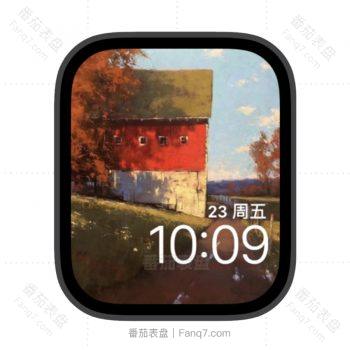 斜在山坡的红房子苹果iwatch壁纸表盘.watchface