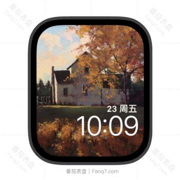 金色灌木与小房子苹果iwatch壁纸表盘.watchface