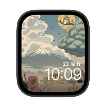 龙猫与富士山苹果iwatch壁纸表盘.watchface