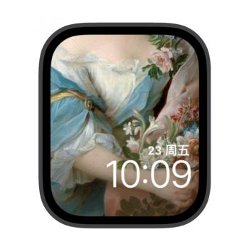 花与少女苹果iwatch壁纸表盘.watchface