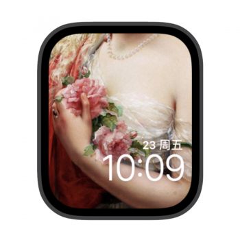花与少女苹果iwatch壁纸表盘.watchface