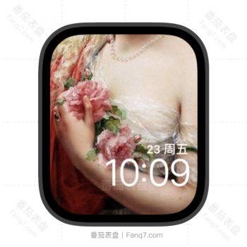 花与少女苹果iwatch壁纸表盘.watchface
