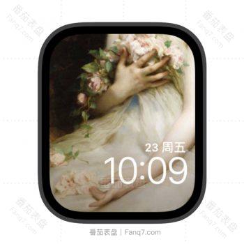 花与少女苹果iwatch壁纸表盘.watchface