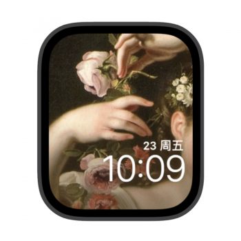 花与少女苹果iwatch壁纸表盘.watchface