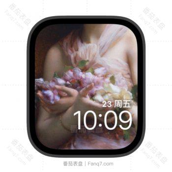 花与少女苹果iwatch壁纸表盘.watchface
