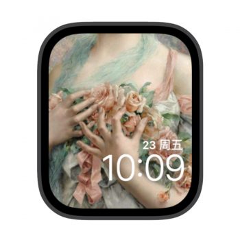 花与少女苹果iwatch壁纸表盘.watchface