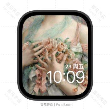 花与少女苹果iwatch壁纸表盘.watchface