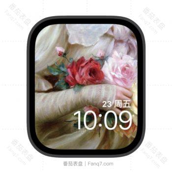 花与少女苹果iwatch壁纸表盘.watchface