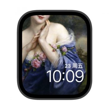 花与少女苹果iwatch壁纸表盘.watchface