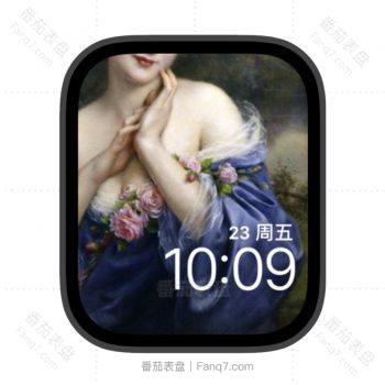 花与少女苹果iwatch壁纸表盘.watchface