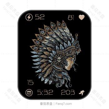 Mayan Art玛雅艺术女子表盘.clock