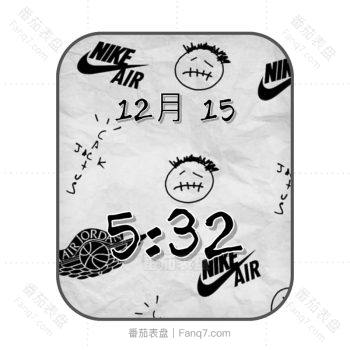Nike Air Paper 耐克Air jordan灰黑aj表盘.clock