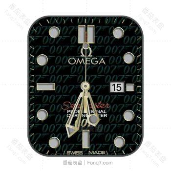 OMEGA 欧米茄黑色底007数字表盘.clock