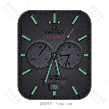 OMEGA 欧米茄黑色渐变磨砂绿色刻度表盘.clock