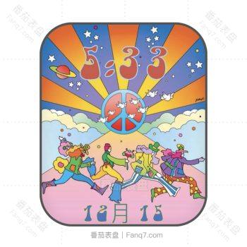 Peter Max 波普艺术彼得·马克思彩色表盘.clock