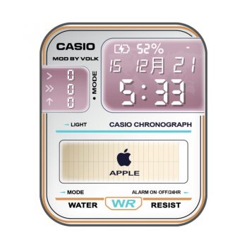 casio卡西欧粉色复古金边表盘.clock