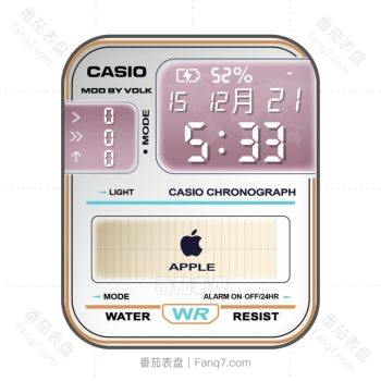 casio卡西欧粉色复古金边表盘.clock