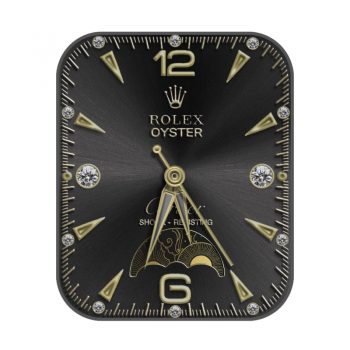 劳力士ROLEX黑底镶钻玫瑰金太阳高级表盘.clock