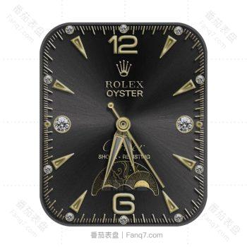劳力士ROLEX黑底镶钻玫瑰金太阳高级表盘.clock