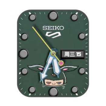 SEIKO忧郁的大脸娃娃——泰国著名街头艺术家AlexFace绿色表盘.clock