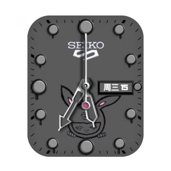 SEIKO忧郁的大脸娃娃——泰国著名街头艺术家AlexFace灰色表盘.clock