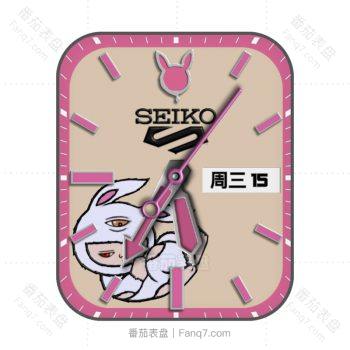SEIKO忧郁的大脸娃娃——泰国著名街头艺术家AlexFace粉色表盘.clock