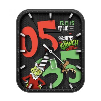 圣诞怪杰绿毛怪格林奇 The Grinch 黑色表盘.clock