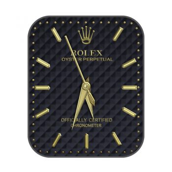 劳力士ROLEX黑色偏蓝方格玫瑰金刻度表盘.clock