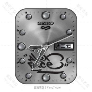 SEIKO精工灰色光面表盘.clock