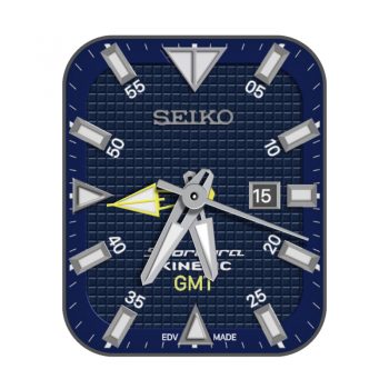 SEIKO精工蓝色小方格表盘.clock