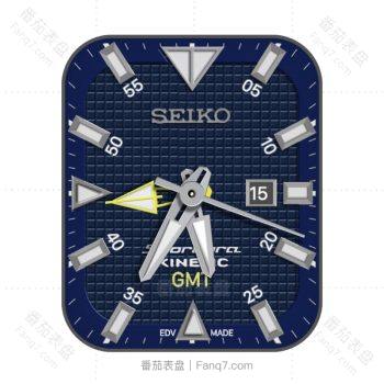 SEIKO精工蓝色小方格表盘.clock