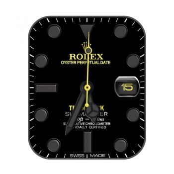 劳力士ROLEX黑色底黄色logo表盘.clock