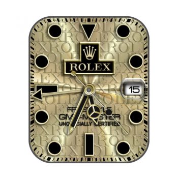 劳力士ROLEX黄金logo黑色刻度表盘.clock