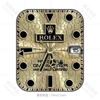 劳力士ROLEX黄金logo黑色刻度表盘.clock