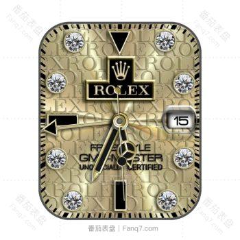 劳力士ROLEX黄金logo镶钻刻度表盘.clock